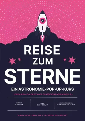 Schwarz und rosa moderne Astronomie Klasse Förderung