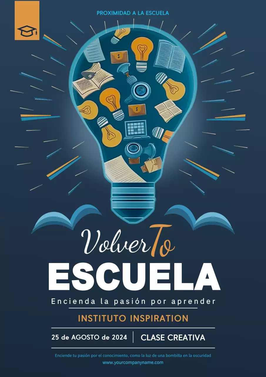 Póster azul Póster de vuelta al cole