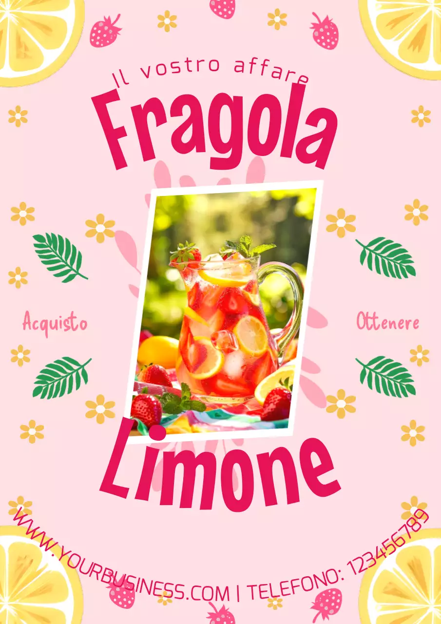 promozione limonata alla fragola moderna rosa e gialla
