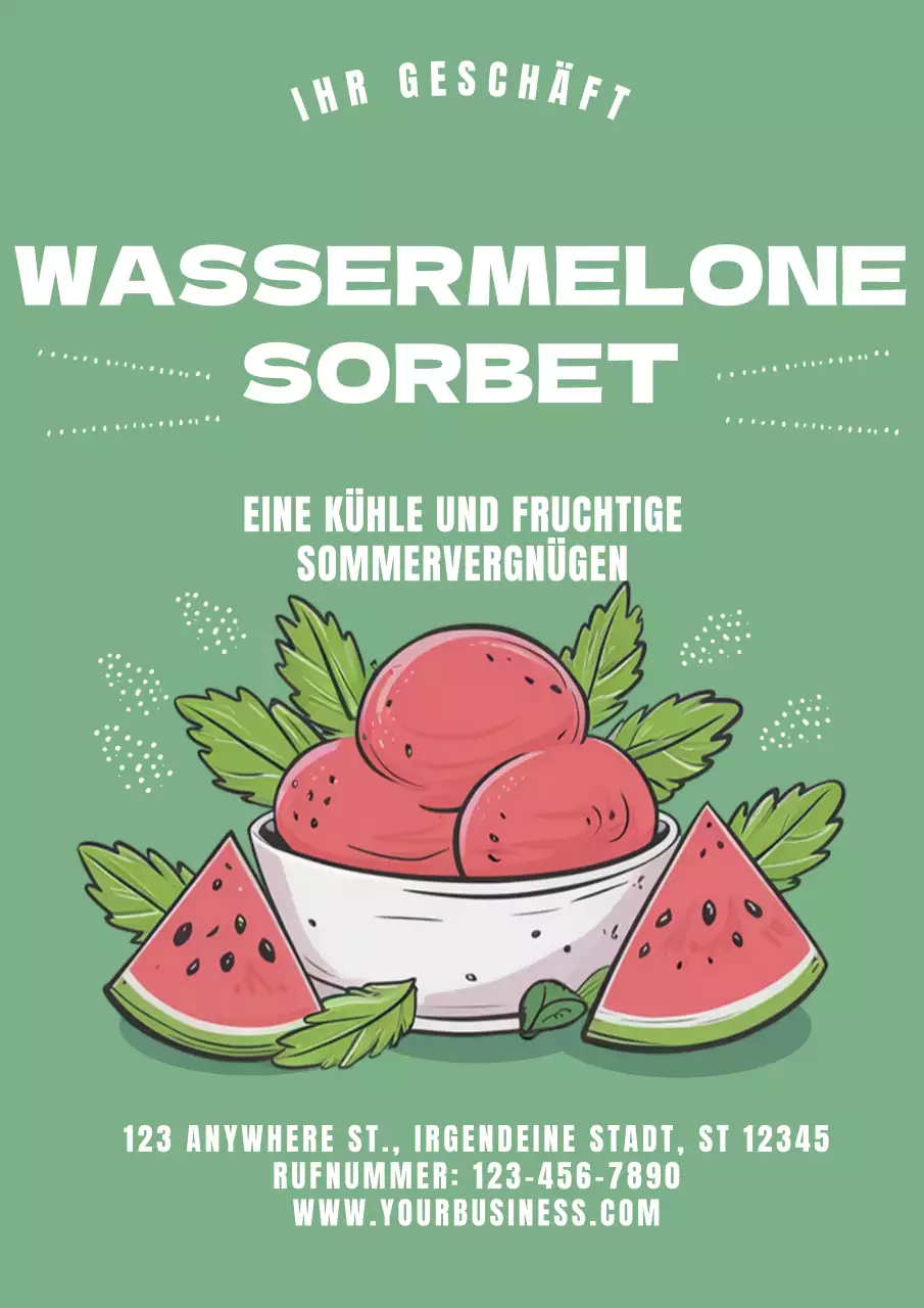 grünes und rotes Vintage-Wassermelonen-Sorbet