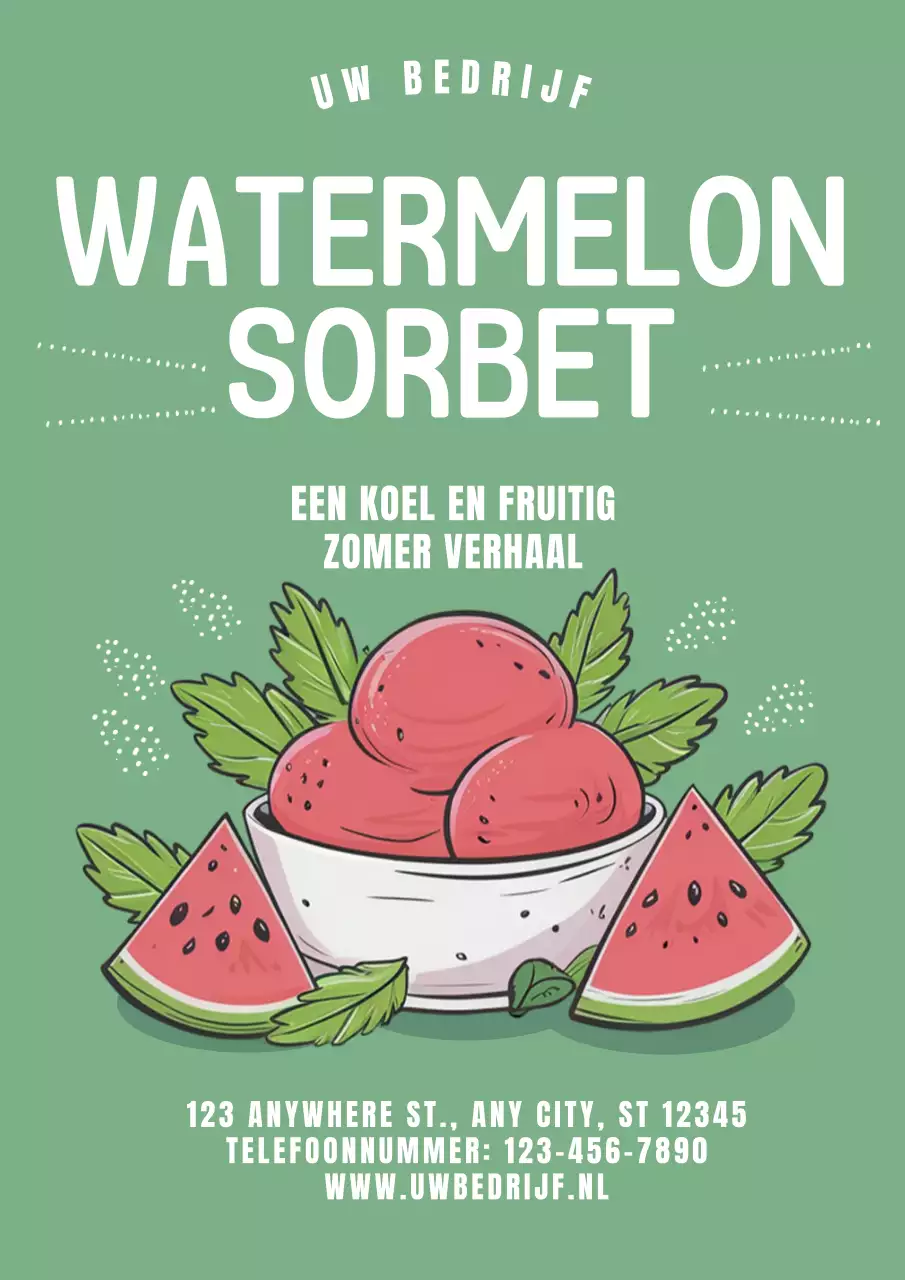 groen en rood vintage watermeloen sorbet promotie