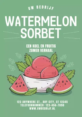 groen en rood vintage watermeloen sorbet promotie