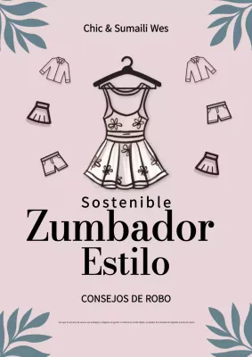 Cartel tienda de segunda mano beige y rosa