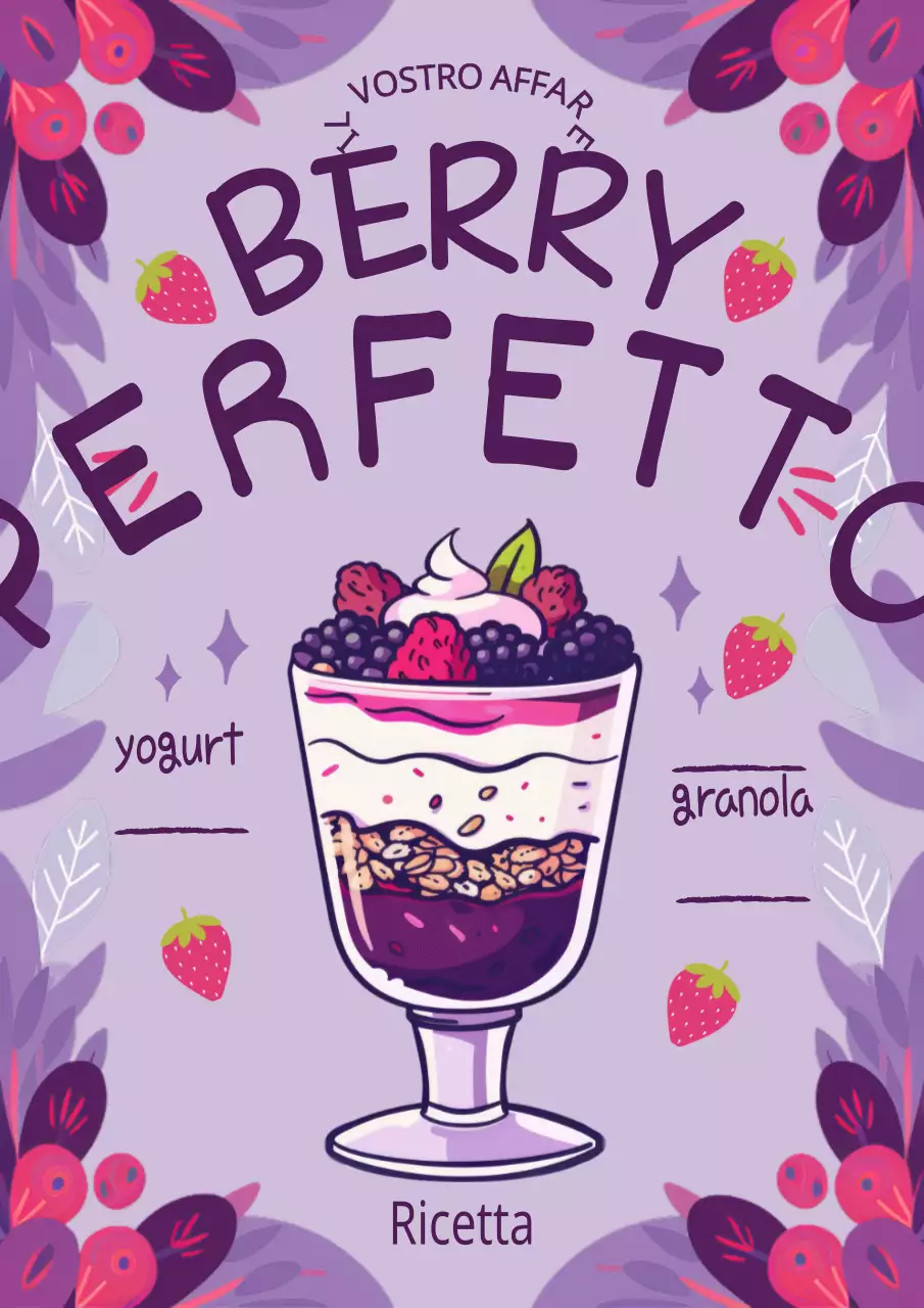 promozione parfait ai frutti di bosco tropicali rosa e viola