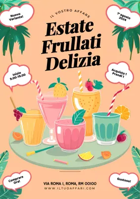 promozione per i frullati estivi moderni rosa e verdi