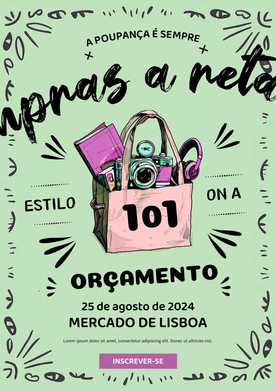 Cartaz vintage da loja Green Thrifting