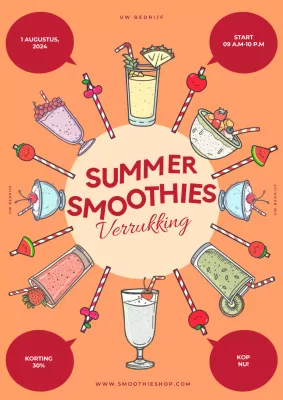 oranje en bruine pop zomersmoothies promotie
