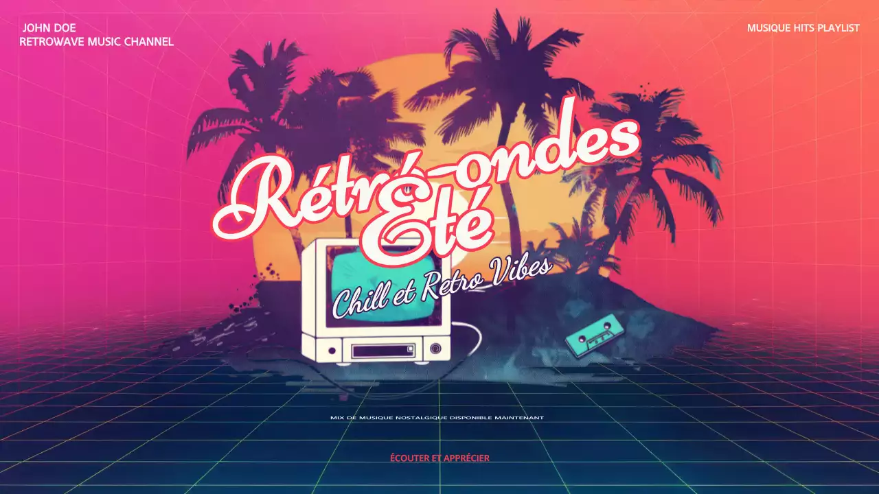 Pink and Red Retro Music Youtube Channel Advertisement