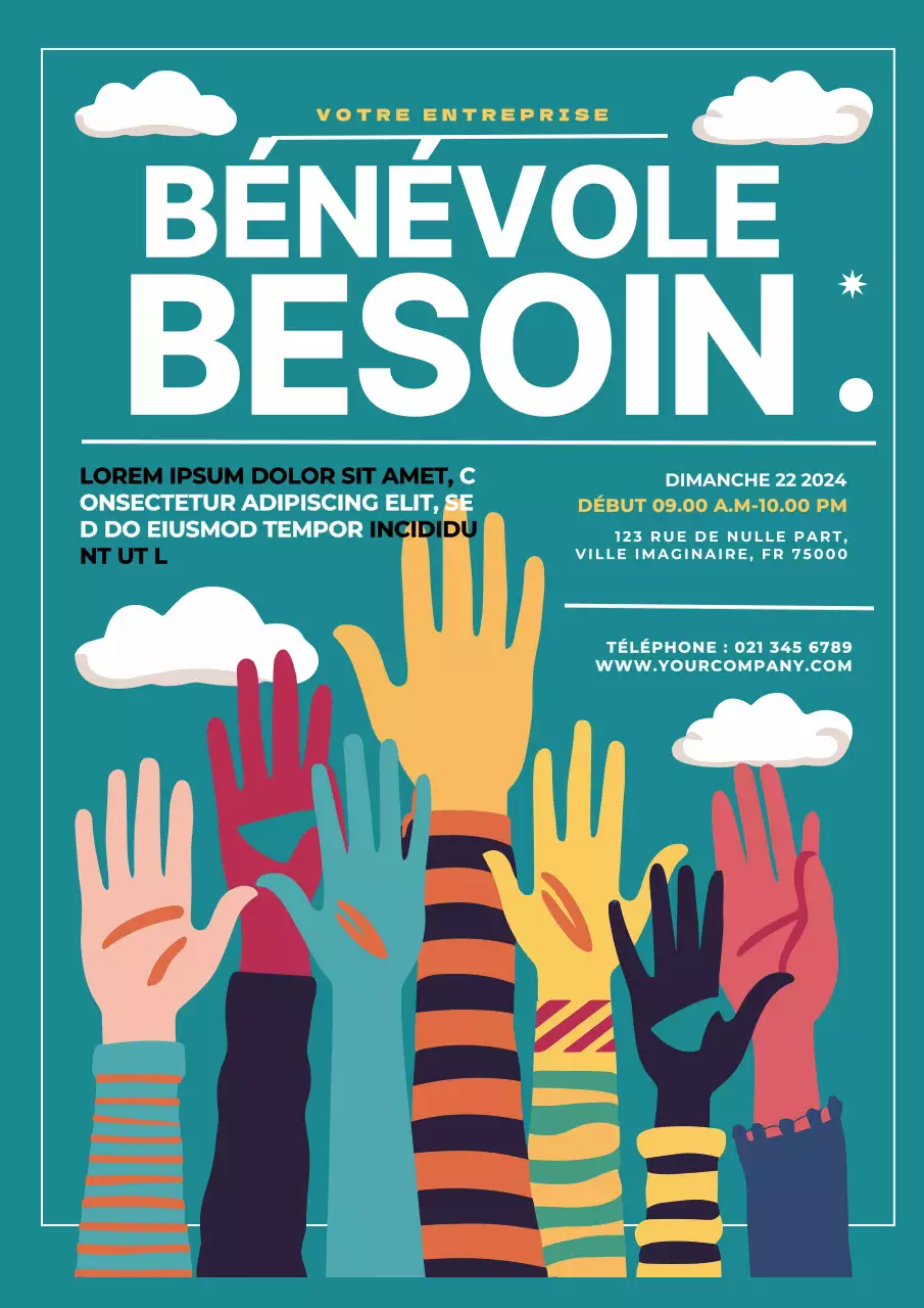 Promotion moderne verte et blanche pour le recrutement de volontaires