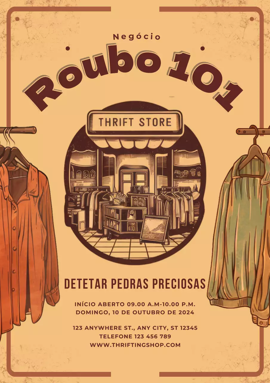promoção de loja retro bege e castanha