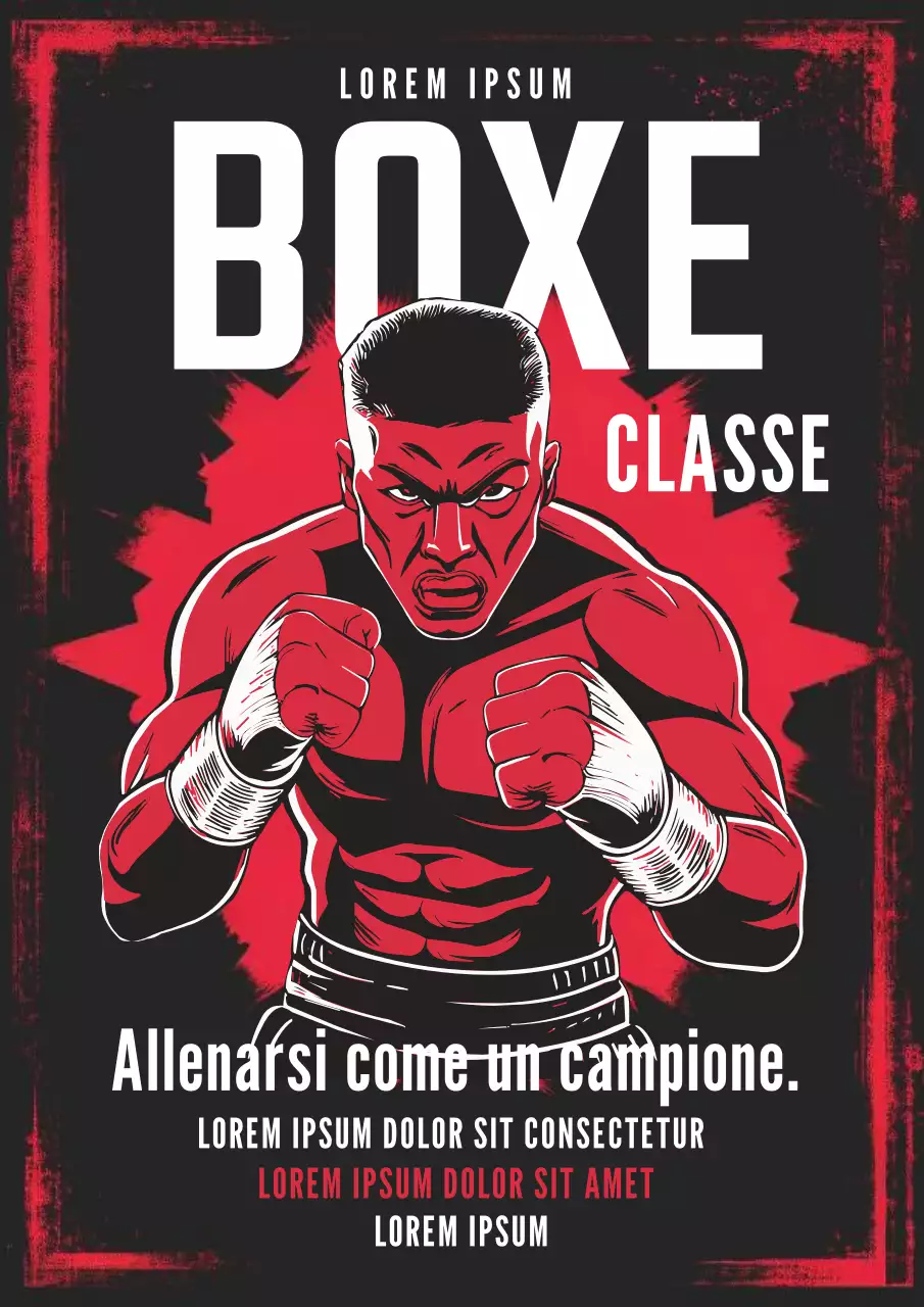 Volantino per la boxe in grassetto rosso e nero