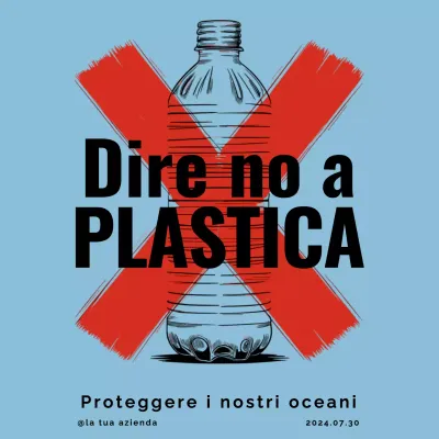 Proposta di bottiglia di plastica semplice blu e rossa
