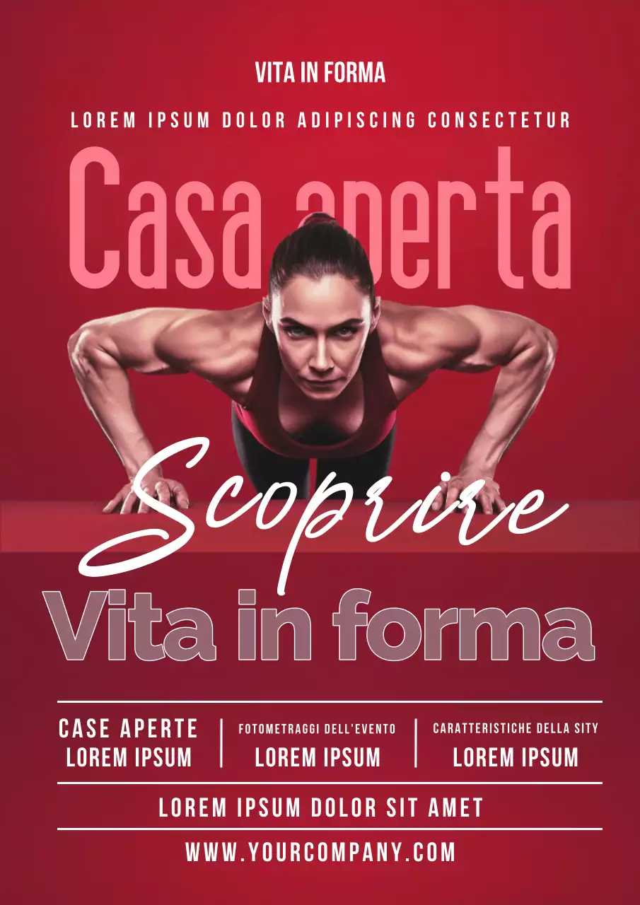 Proposta di fitness semplice in bianco e rosso