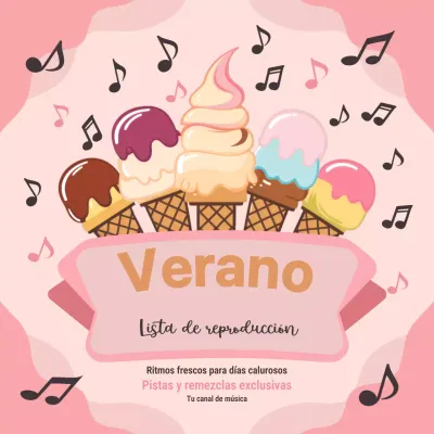 Pink Beige Trendy Bold Summer Playlist Publicidad