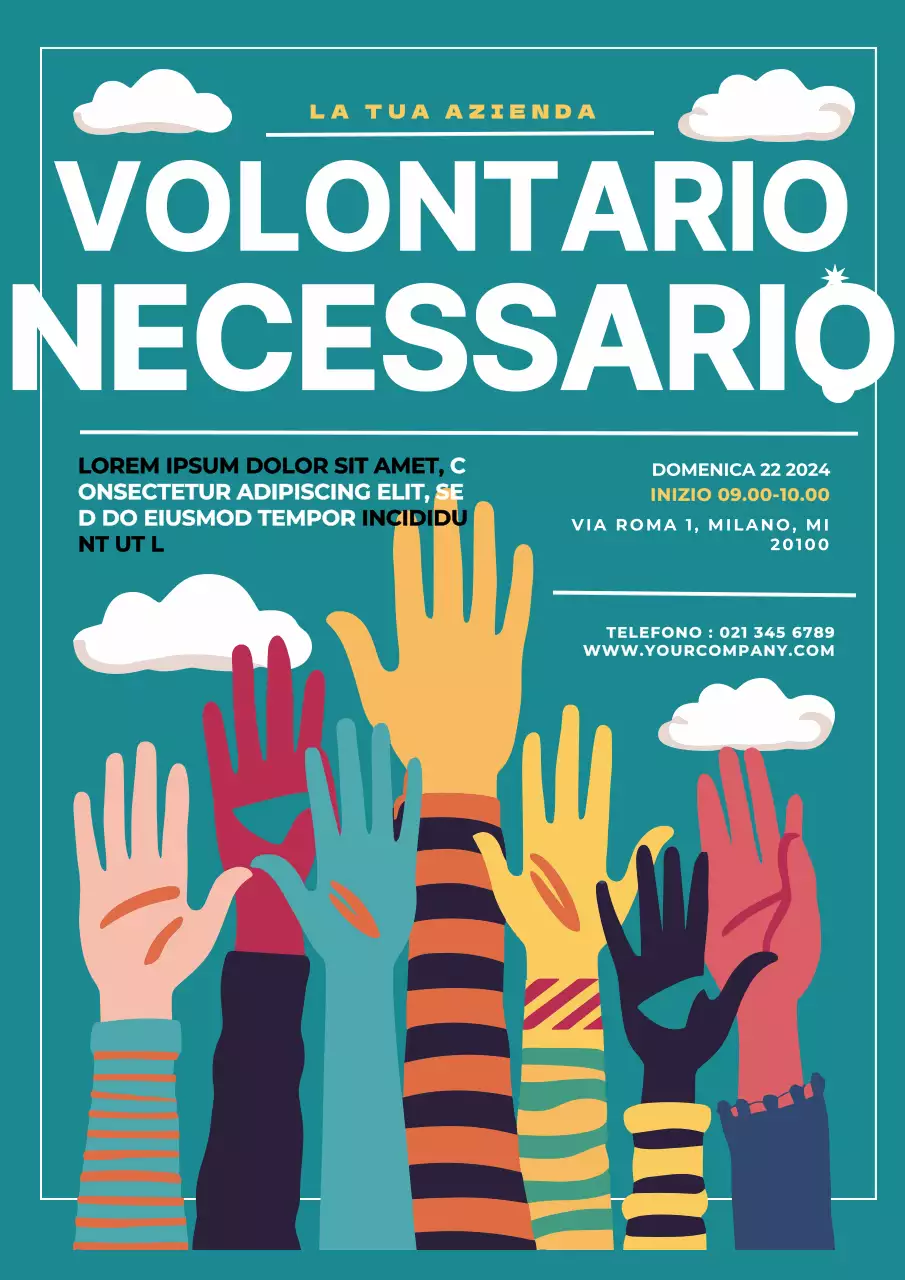 Promozione moderna del reclutamento di volontari in bianco e verde