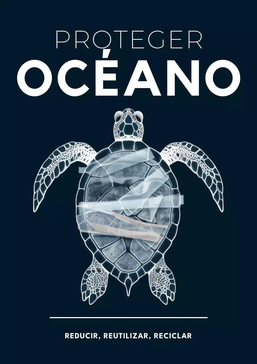 Índigo y blanco Simple Protect Ocean Flyer