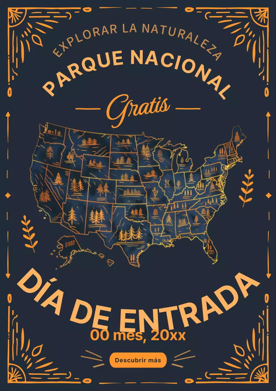 Invitación Vintage Parque Nacional Añil y Oro