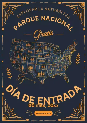 Invitación Vintage Parque Nacional Añil y Oro