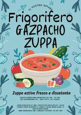 promozione zuppa estiva moderna verde e blu