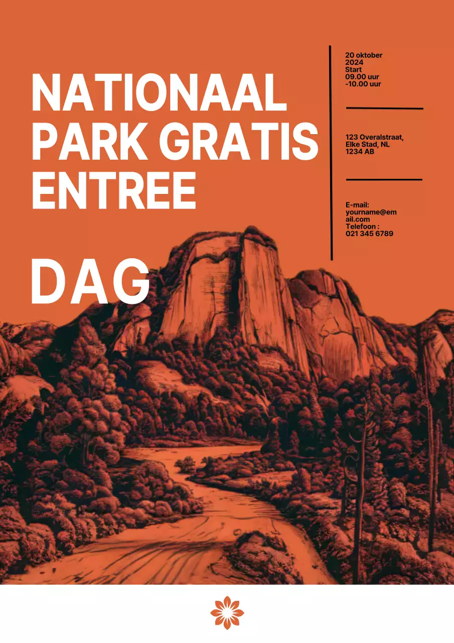 zwart en oranje vintage promotie voor toegang tot nationaal park