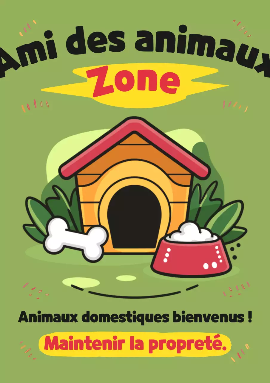 Flyer vert et jaune pour animaux de compagnie