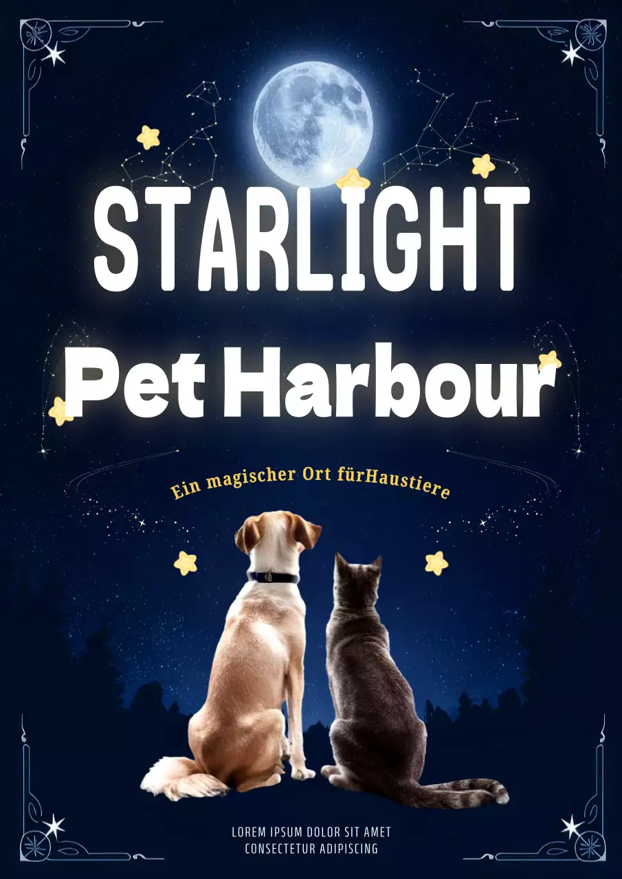 Indigo und Weiß Fantasy Pet Haven Flyer