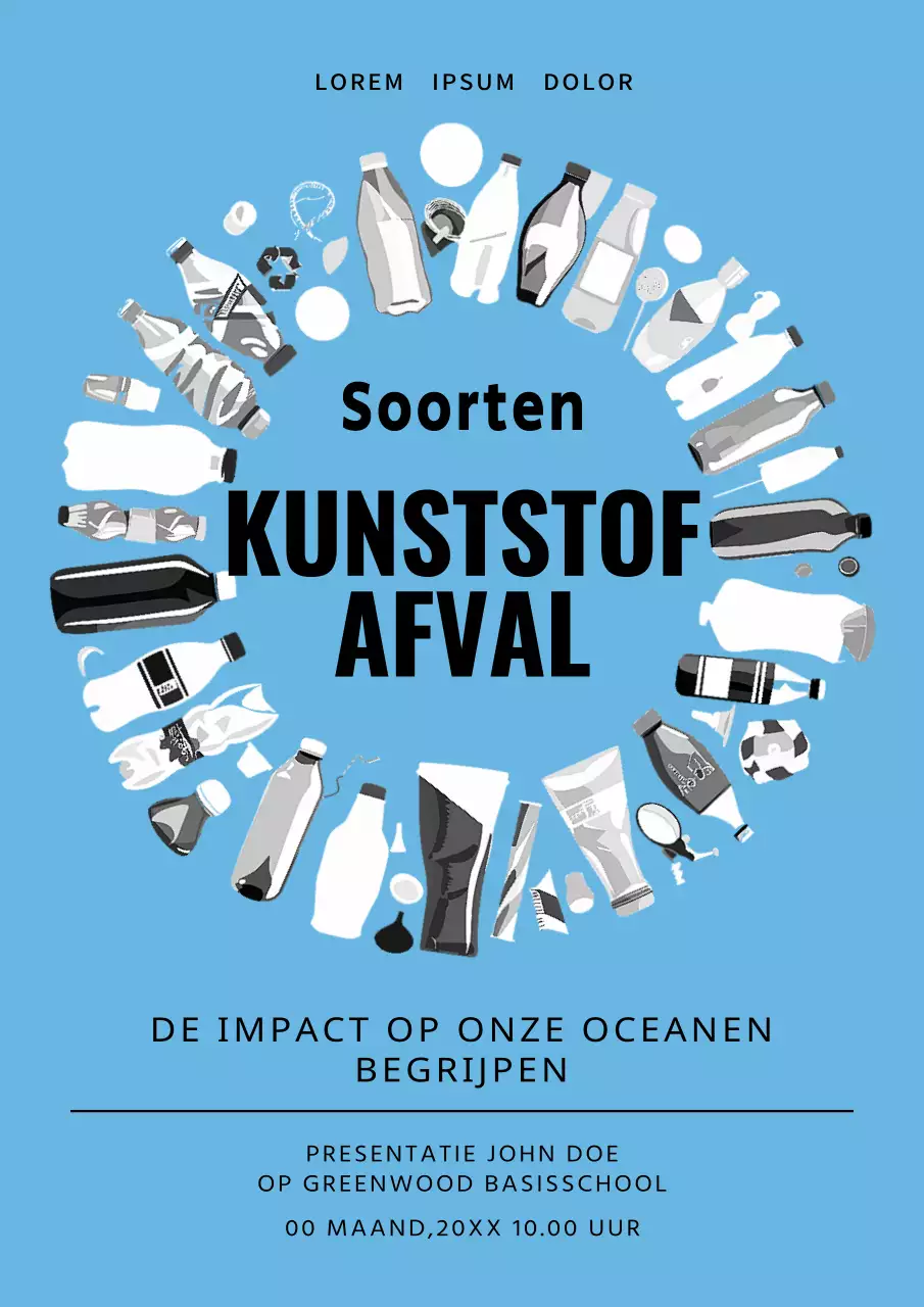 Blauwe en zwarte eenvoudige plastic uitnodiging