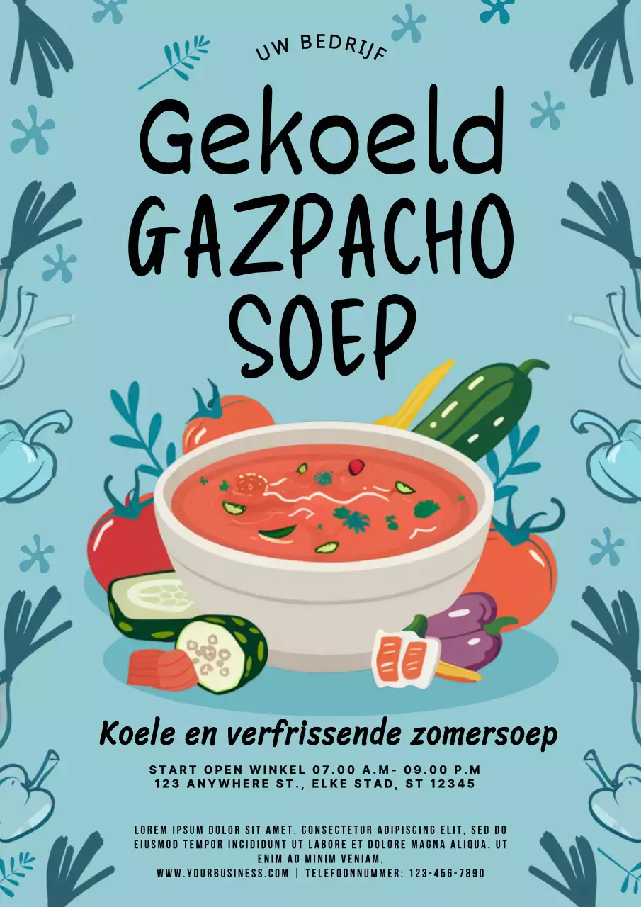 groen en blauw moderne zomersoep promotie