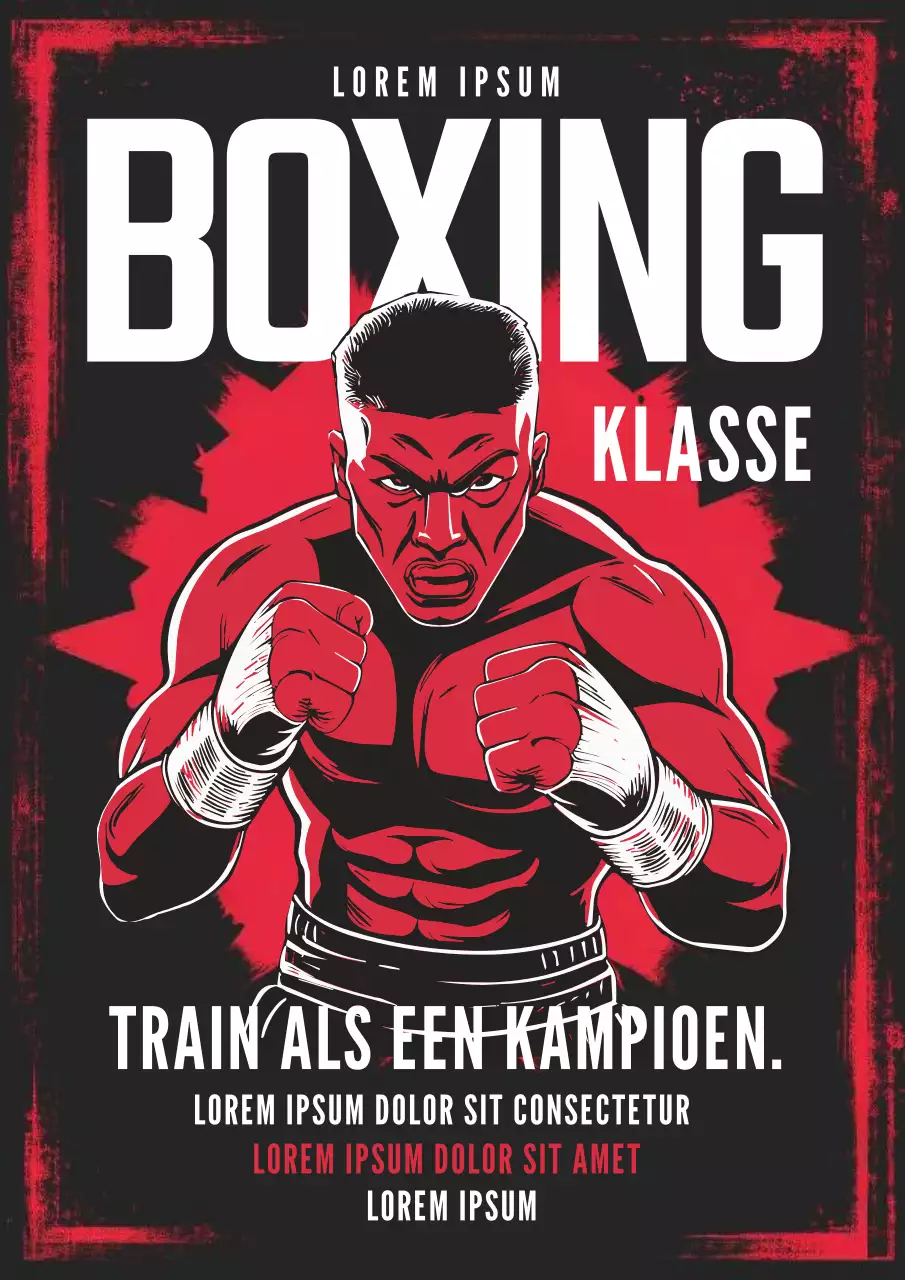 Rood en Zwart Vet Boksen Flyer