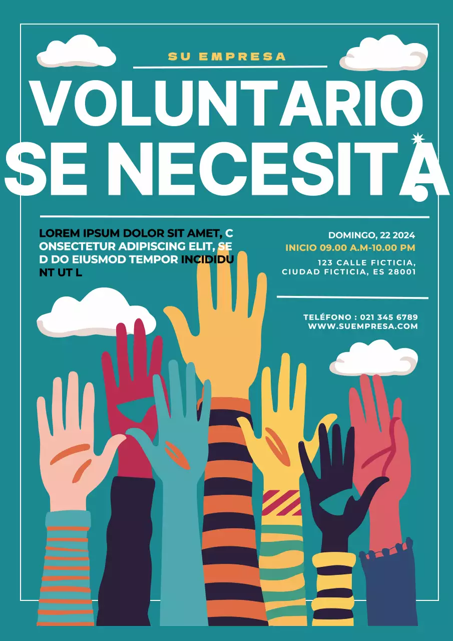 Promoción verde y blanca de la captación moderna de voluntarios