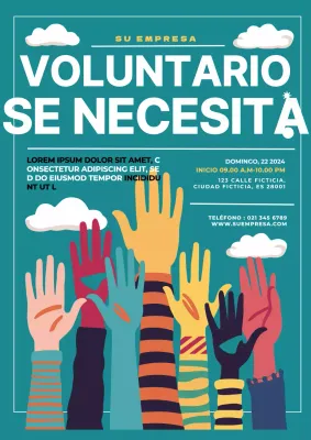Promoción verde y blanca de la captación moderna de voluntarios
