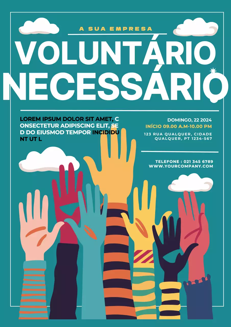 Promoção moderna de recrutamento de voluntários em verde e branco