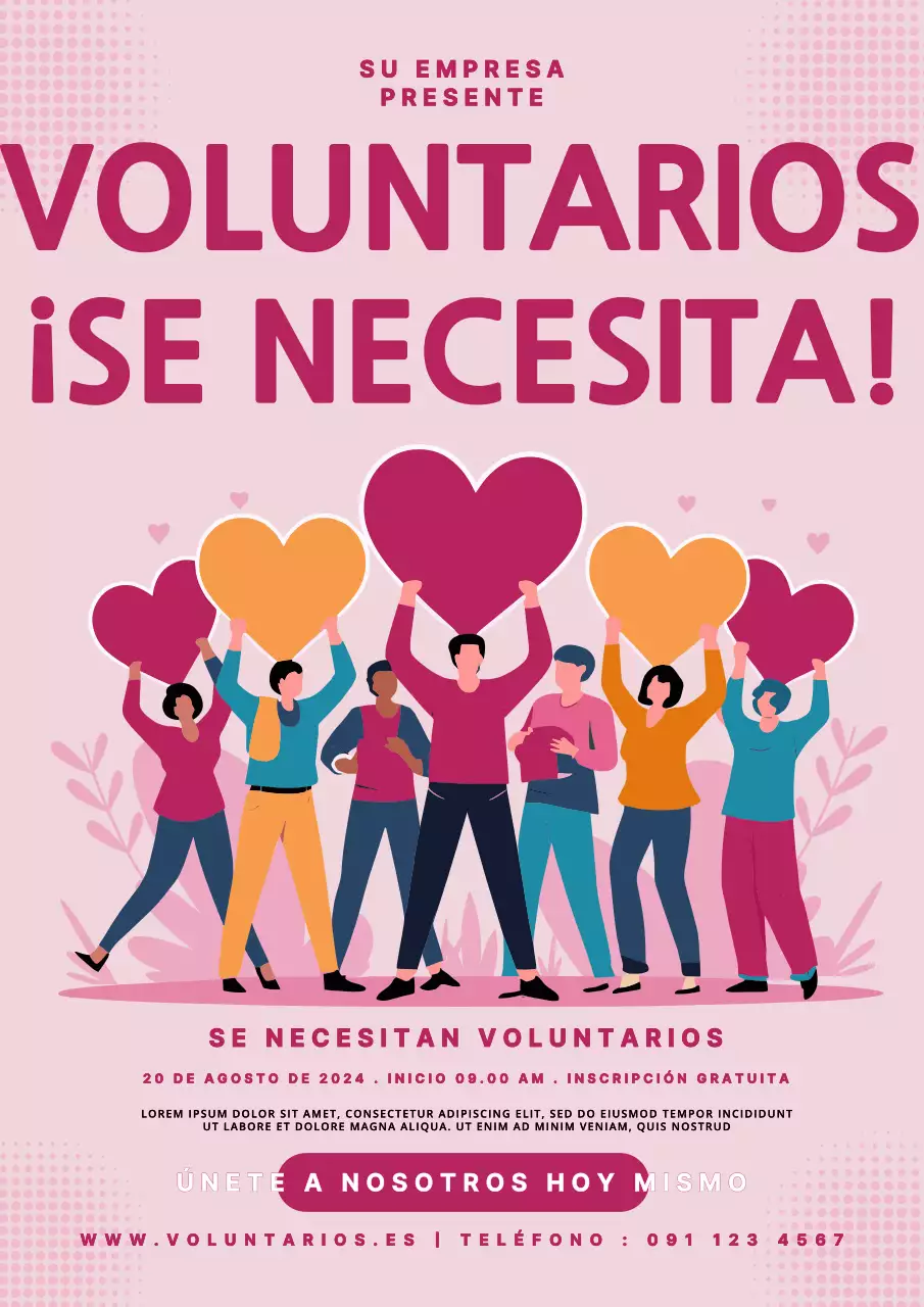 rosa y rosa picante promoción moderna de la captación de voluntarios