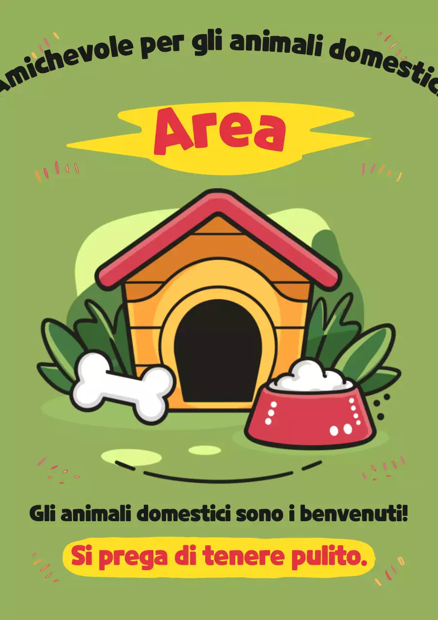 Volantino verde e giallo per animali domestici semplici