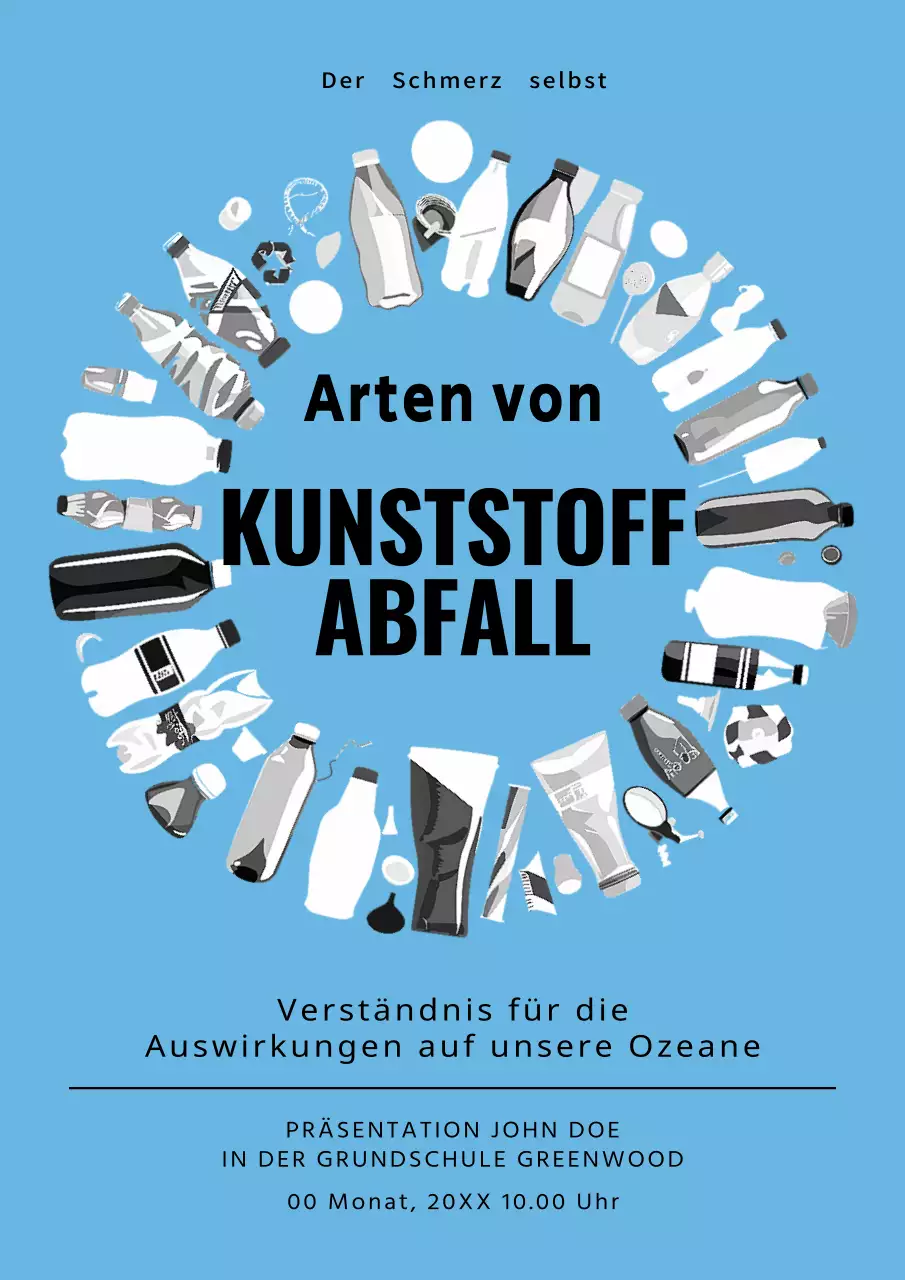 Blaue und schwarze einfache Plastikeinladung