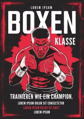 Rot und Schwarz Fett Boxen Flyer
