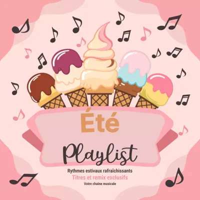 Pink Beige Trendy Bold Summer Playlist Publicity