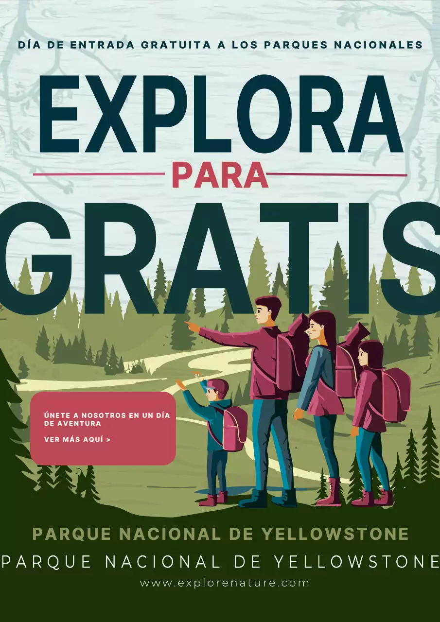 verde y marron vintage promocion entrada parque nacional