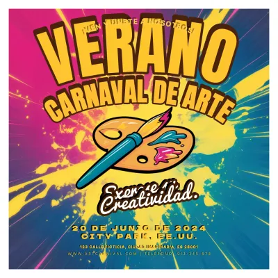 amarillo y azul pop verano arte carnaval invitación