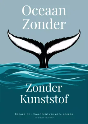 Blauw en wit eenvoudige oceaan flyer