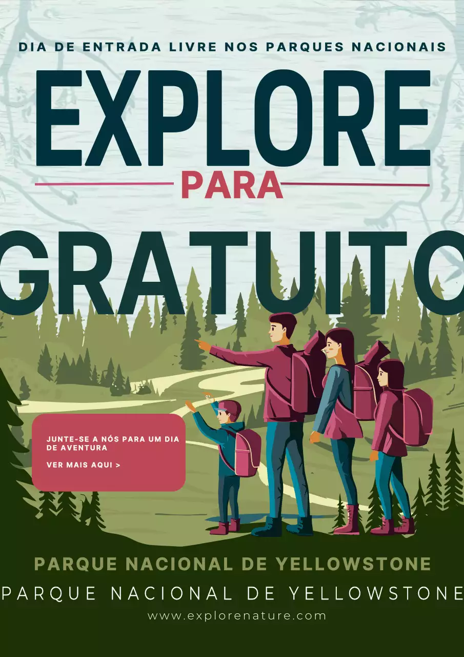 promoção de entrada no parque nacional em verde e castanho
