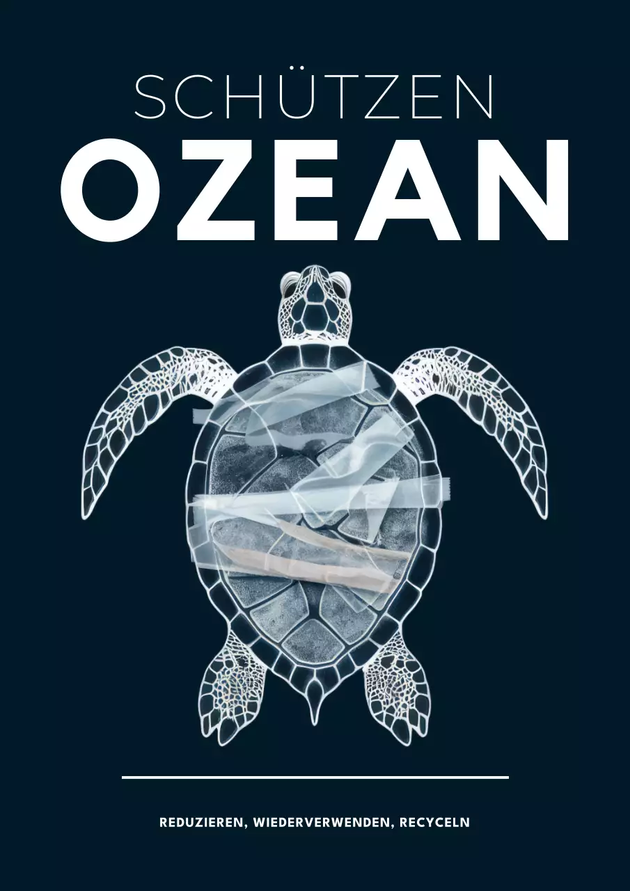 Indigo und Weiß Einfacher Schutz Ozean Flyer