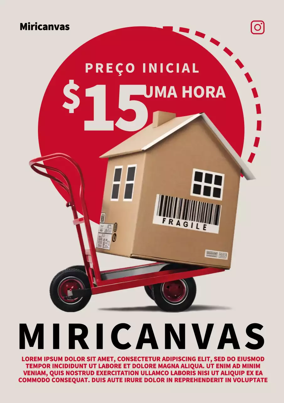 promoção de casa de venda moderna bege e vermelha