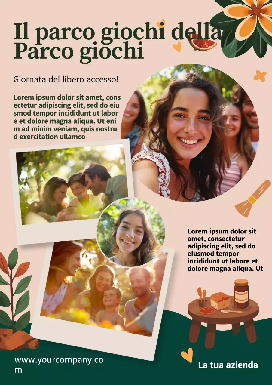 Promozione parco giochi moderno beige e verde