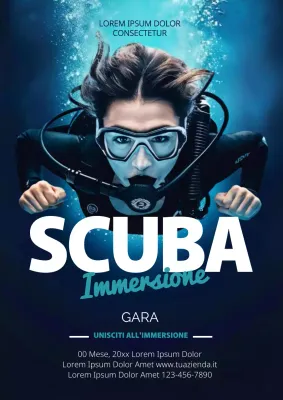 Pubblicità subacquea semplice indaco e blu