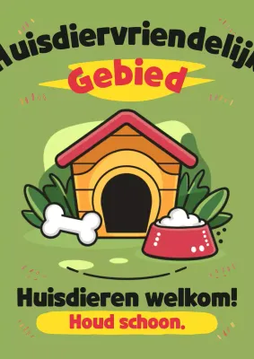 Groen en geel eenvoudige huisdieren flyer