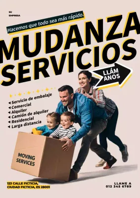 beige y negro promoción de servicios de mudanzas modernas