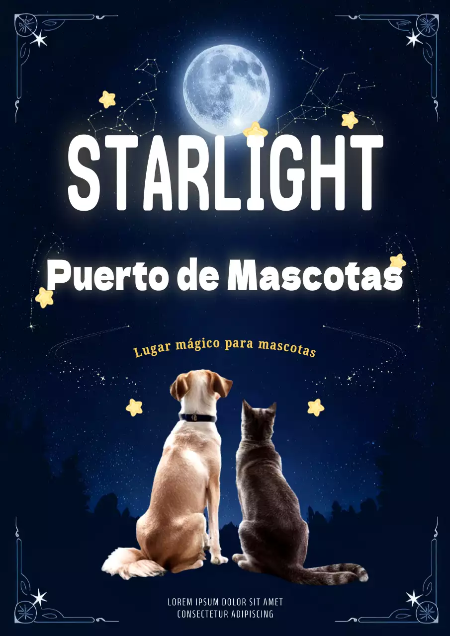 Volante Fantasy Pet Haven en añil y blanco