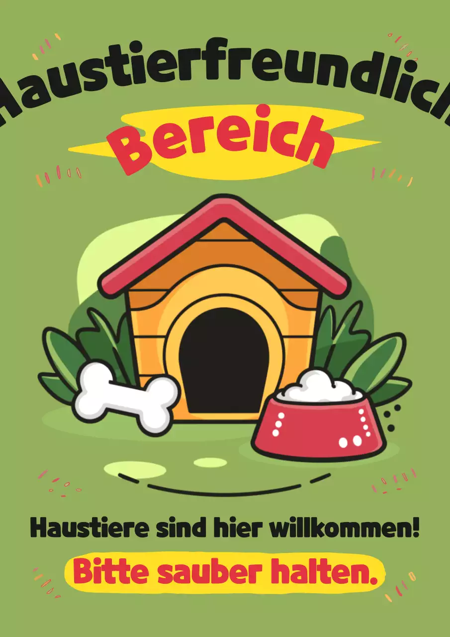 Grüner und gelber Flyer für einfache Haustiere