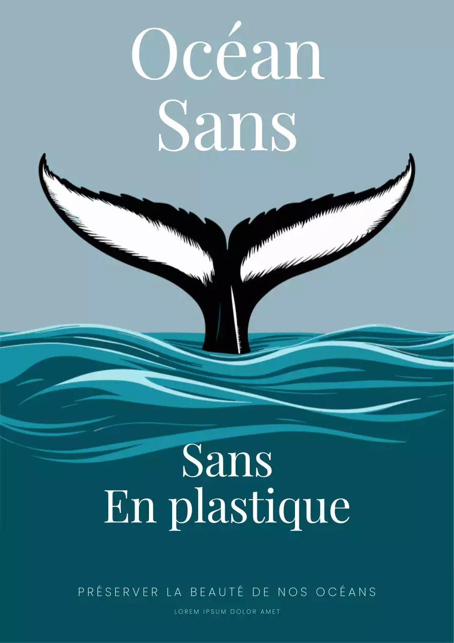 Flyer bleu et blanc sur l'océan